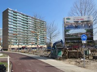 844249 Gezicht op de aanleg van een parkeerterrein voor winkelcentrum De Gaard (Troosterhof) te Utrecht, dat ...